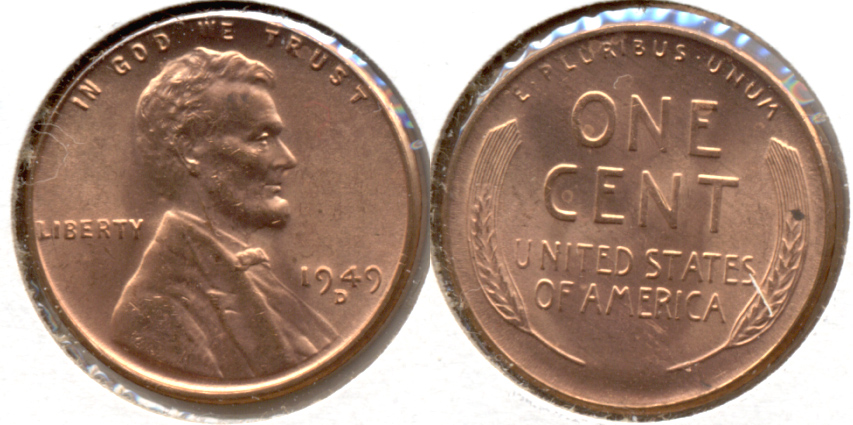 1949-D Lincoln Cent MS-62 Red