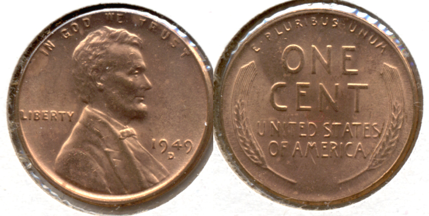 1949-D Lincoln Cent MS-62 Red a