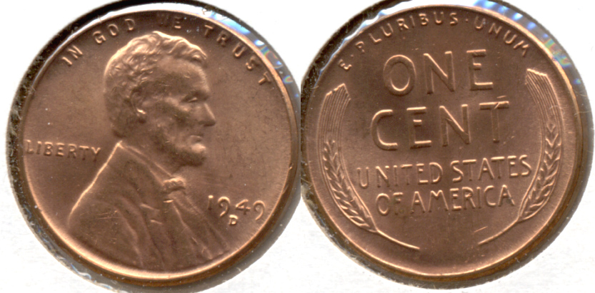 1949-D Lincoln Cent MS-62 Red c