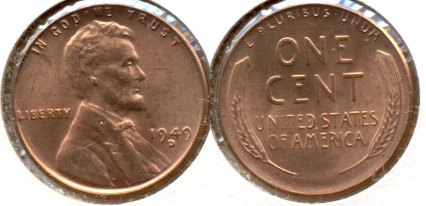 1949-D Lincoln Cent MS-62 Red g