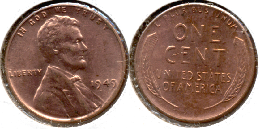 1949 Lincoln Cent MS-62 Red