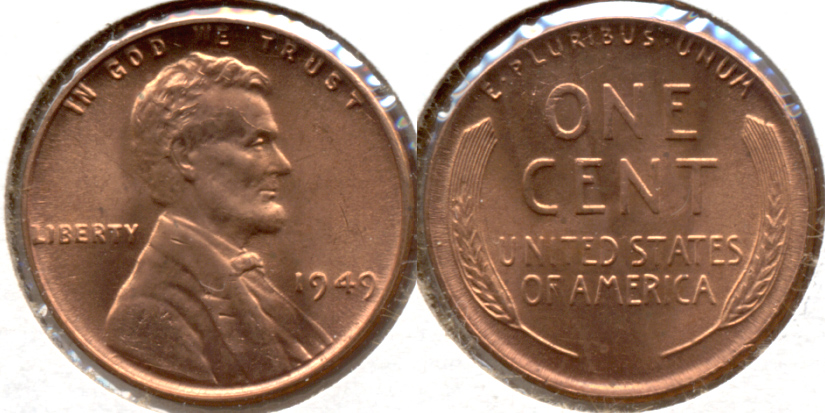 1949 Lincoln Cent MS-62 Red e