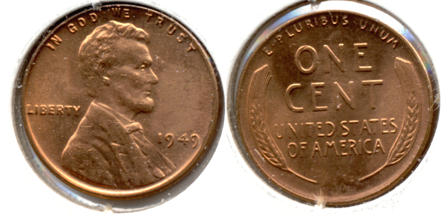 1949 Lincoln Cent MS-62 Red l