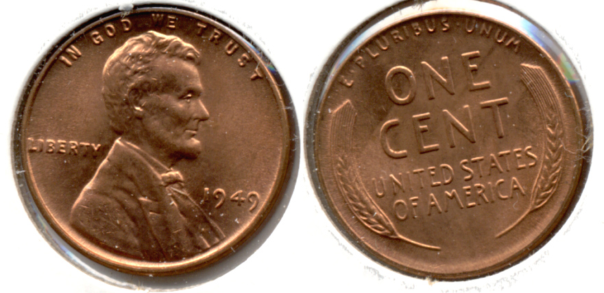 1949 Lincoln Cent MS-62 Red q