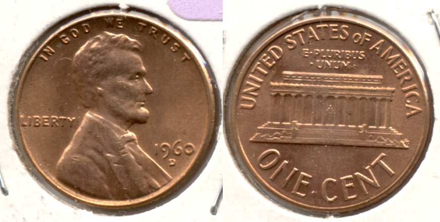 1960-D Large Date Lincoln Memorial Cent Mint State