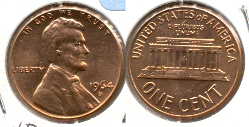 1964-D Lincoln Memorial Cent Mint State