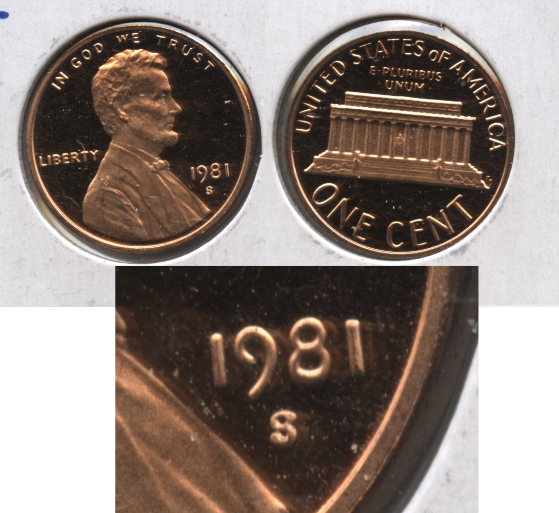 1981-S Lincoln Memorial Cent Proof Type 2