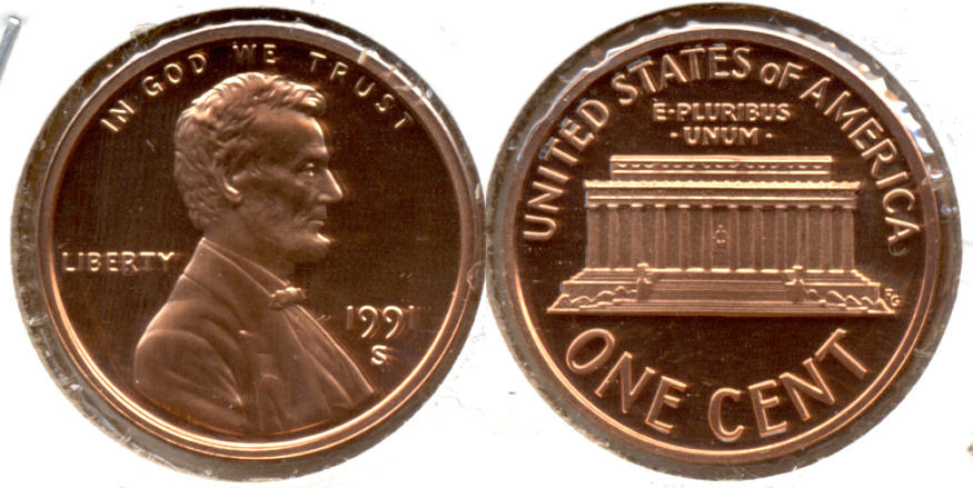 1991-S Lincoln Memorial Cent Proof
