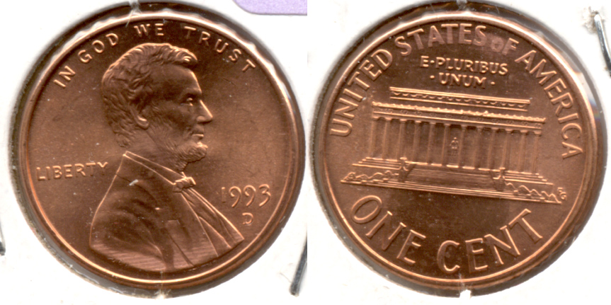1993-D Lincoln Memorial Cent Mint State