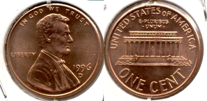 1996-D Lincoln Memorial Cent Mint State