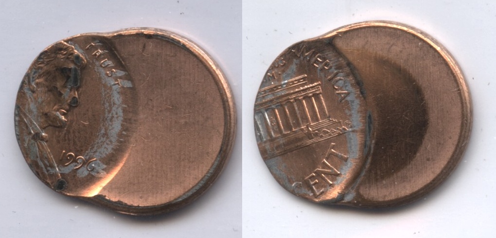 1996 Lincoln Memorial Cent Off Center Error #a