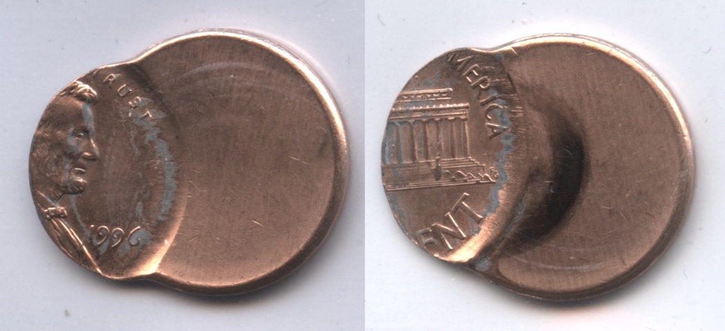 1996 Lincoln Memorial Cent Off Center Error #b