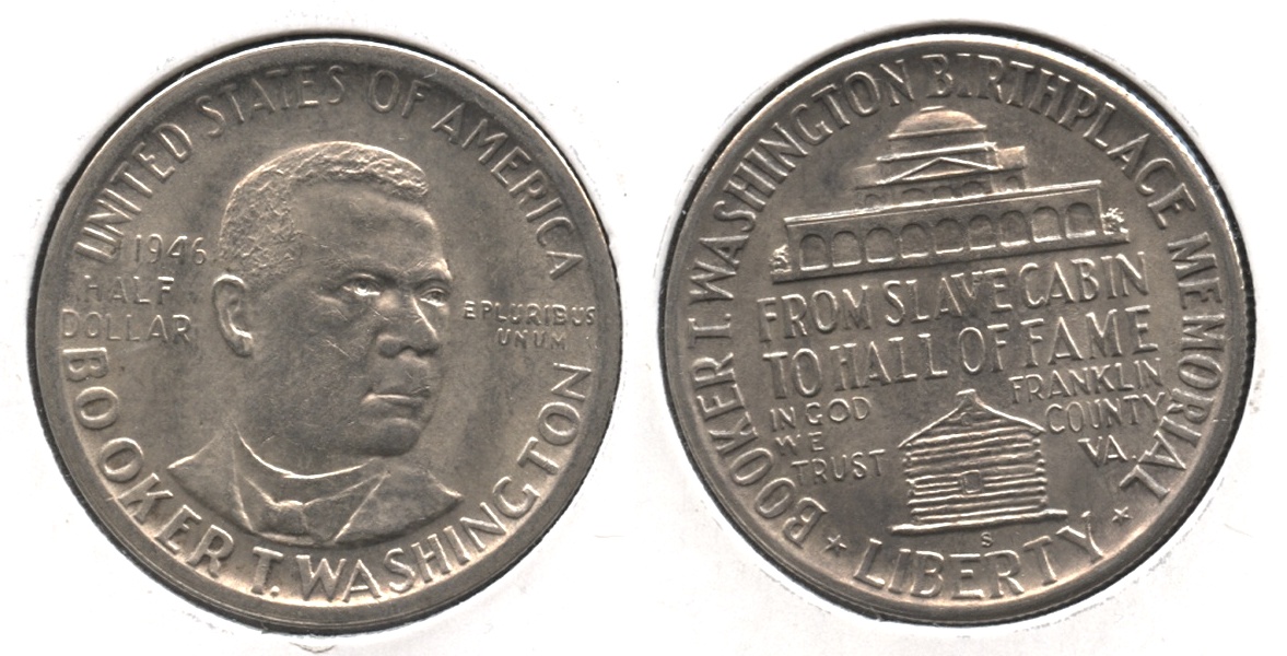1946-S Booker T Washington Commemorative Half Dollar MS-60 #a