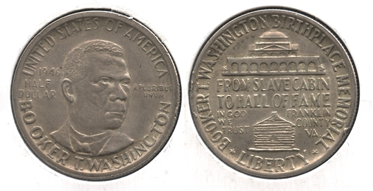 1946 Booker T Washington Commemorative Half Dollar AU-50 #a