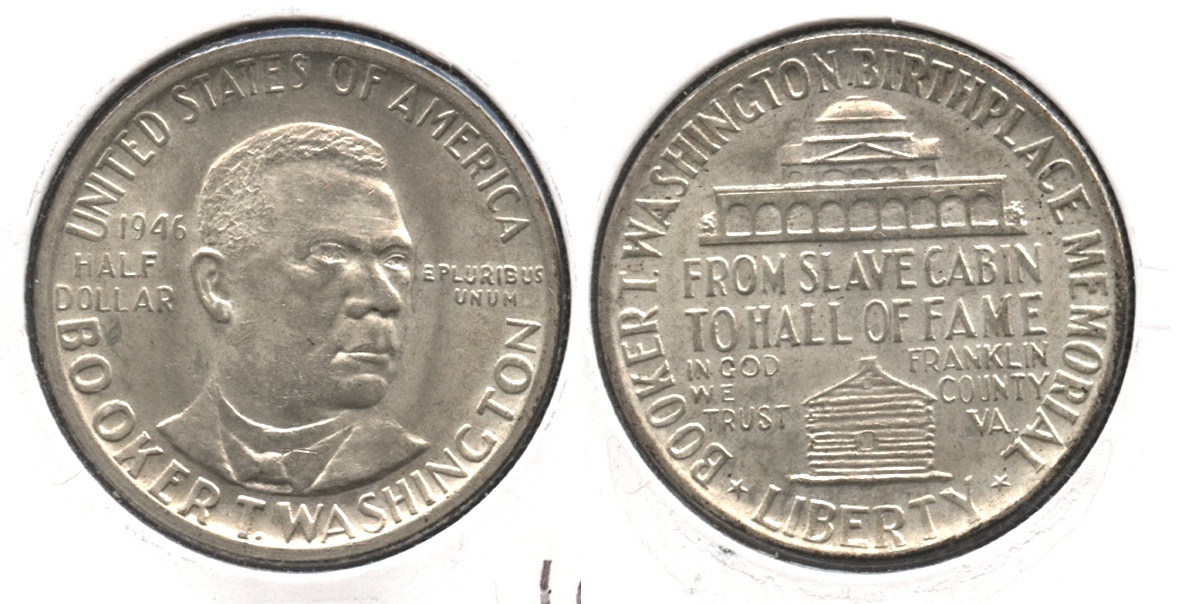 1946 Booker T Washington Commemorative Half Dollar MS-60 #b