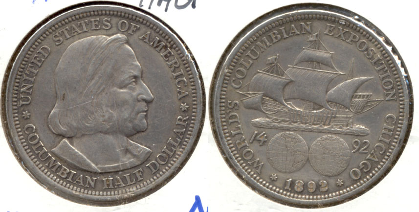 1892 Columbian Exposition Commemorative Half Dollar AU-50 c