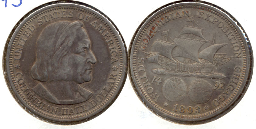 1893 Columbian Exposition Commemorative Half Dollar EF-40 a