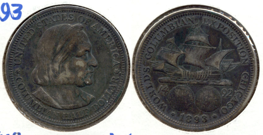1893 Columbian Exposition Commemorative Half Dollar EF-40 d