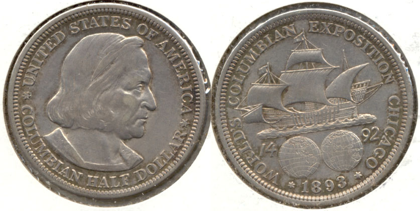 1893 Columbian Exposition Commemorative Half Dollar EF-40 n