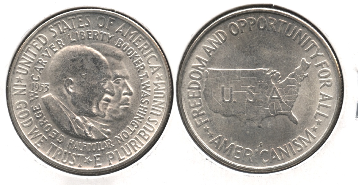 1953-S Washington Carver Commemorative Half Dollar AU-55