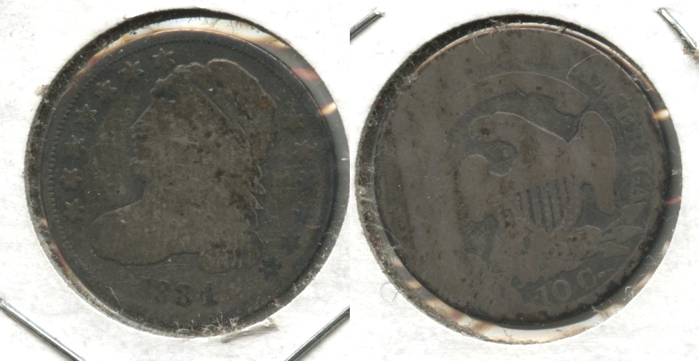 1834 Capped Bust Dime AG-3 #b
