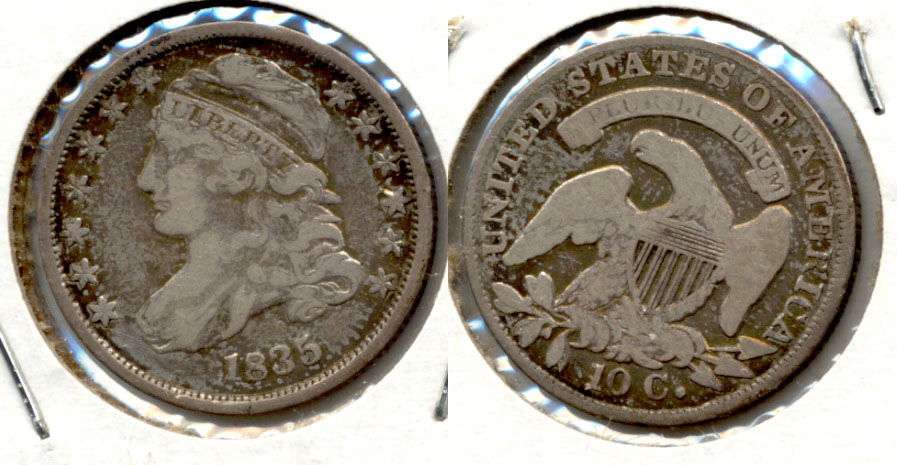 1835 Capped Bust Dime VG-10