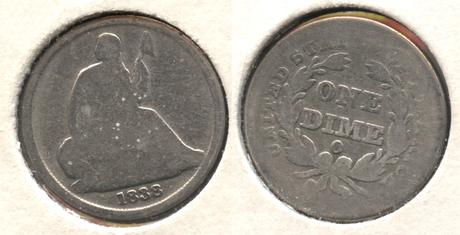 1838-O Seated Liberty Dime AG-3 Cleaned