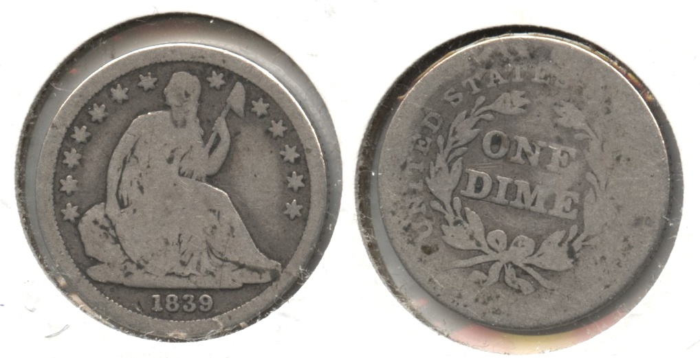 1839 Seated Liberty Dime AG-3 #b