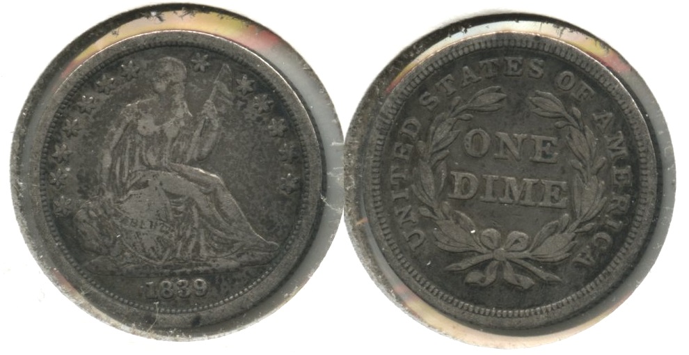 1839 Seated Liberty Dime Fine-12