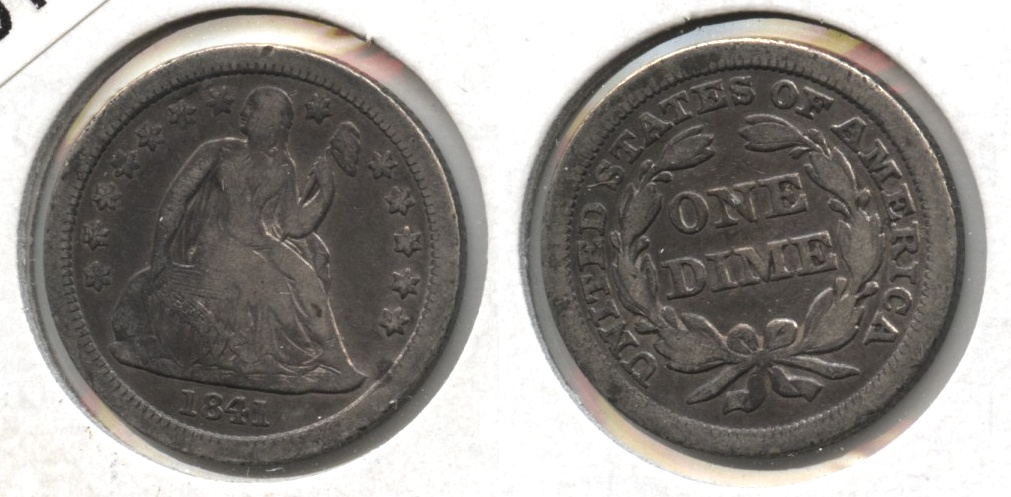 1841 Seated Liberty Dime Fine-12