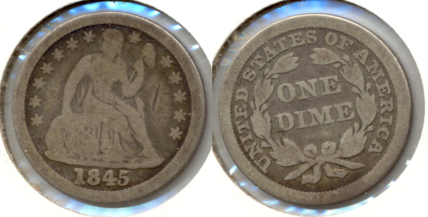 1845 Seated Liberty Dime Good-6