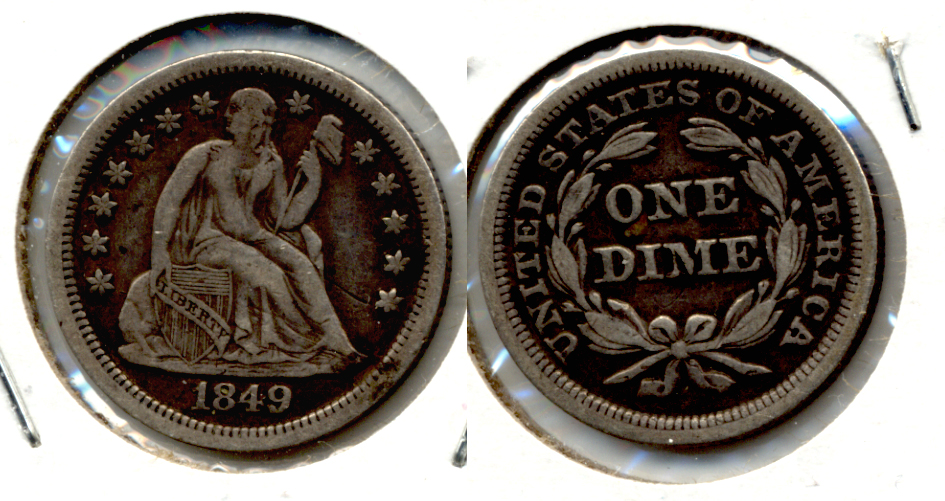 1849 Seated Liberty Dime VF-20 a
