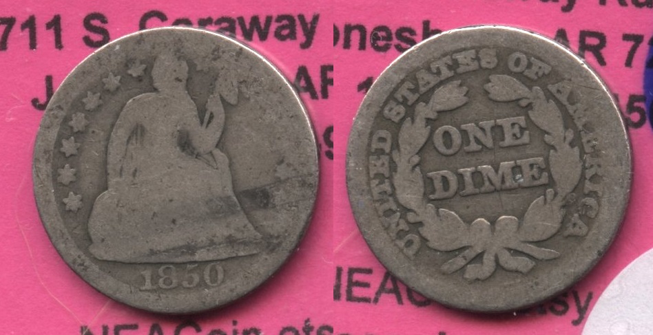 1850 Seated Liberty Dime AG-3 #a