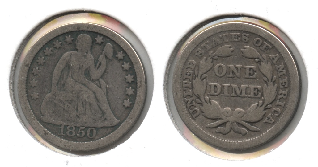 1850 Seated Liberty Dime VG-8 #a