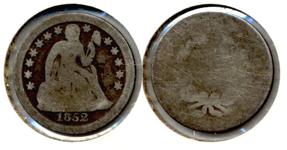 1852 Seated Liberty Dime AG-3