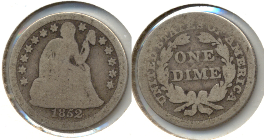 1852 Seated Liberty Dime Good-4