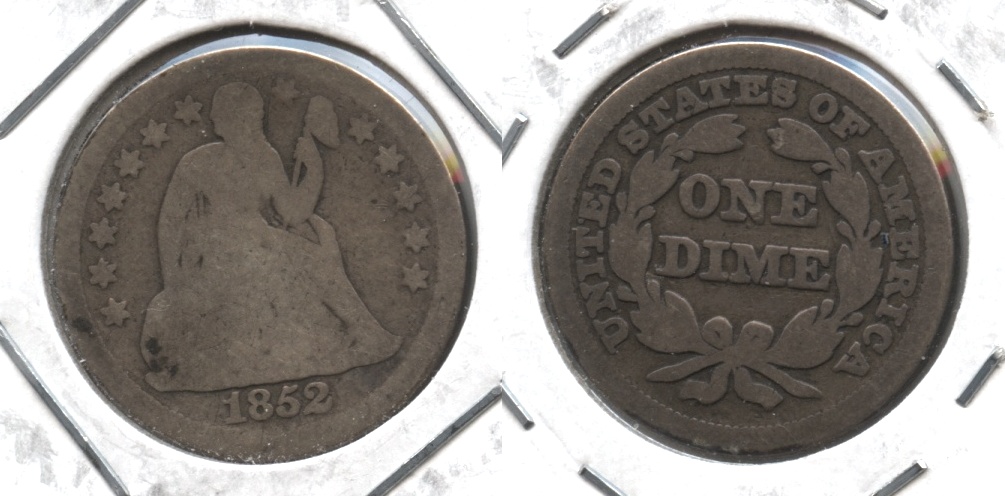 1852 Seated Liberty Dime Good-4 #b