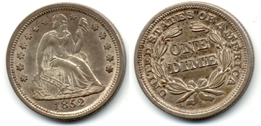 1852 Seated Liberty Dime MS-60