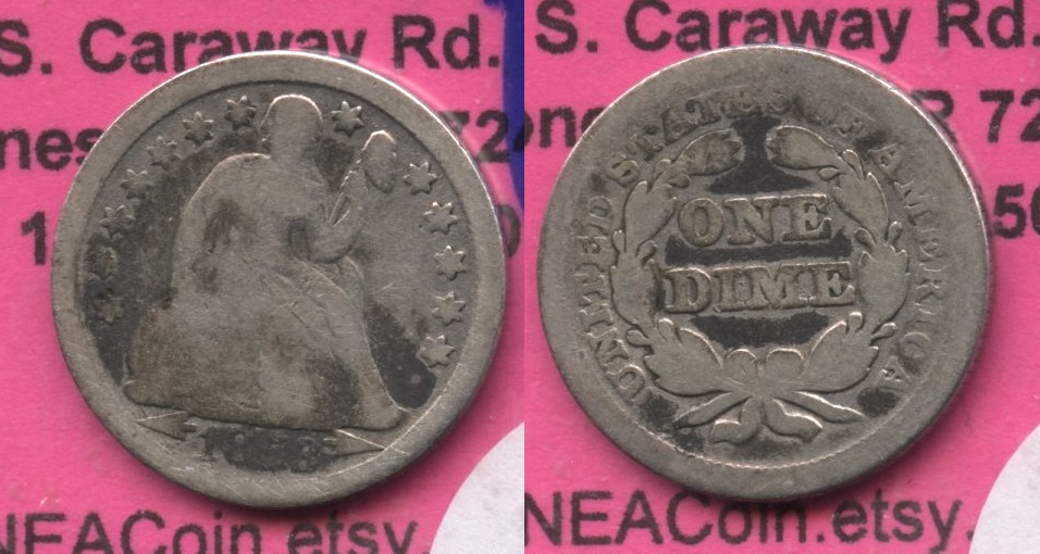 1853 Arrows Seated Liberty Dime AG-3 #a