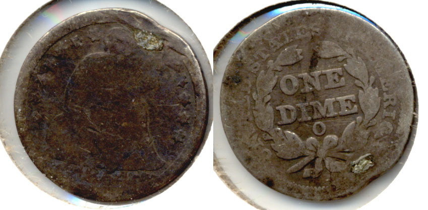 1854-O Seated Liberty Dime AG-3 Plugged