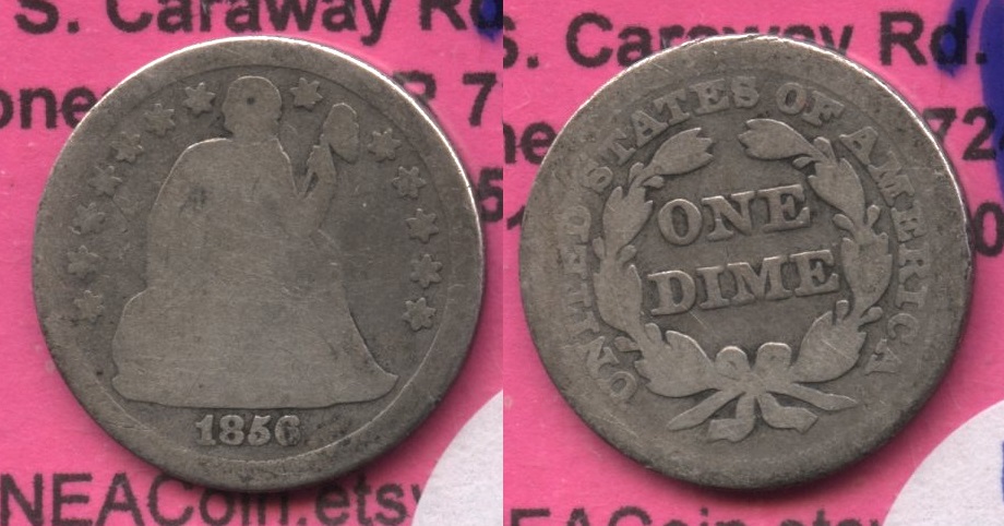 1856 Seated Liberty Dime AG-3+ #g