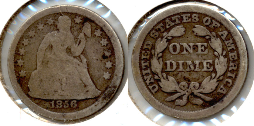 1856 Seated Liberty Dime Good-4