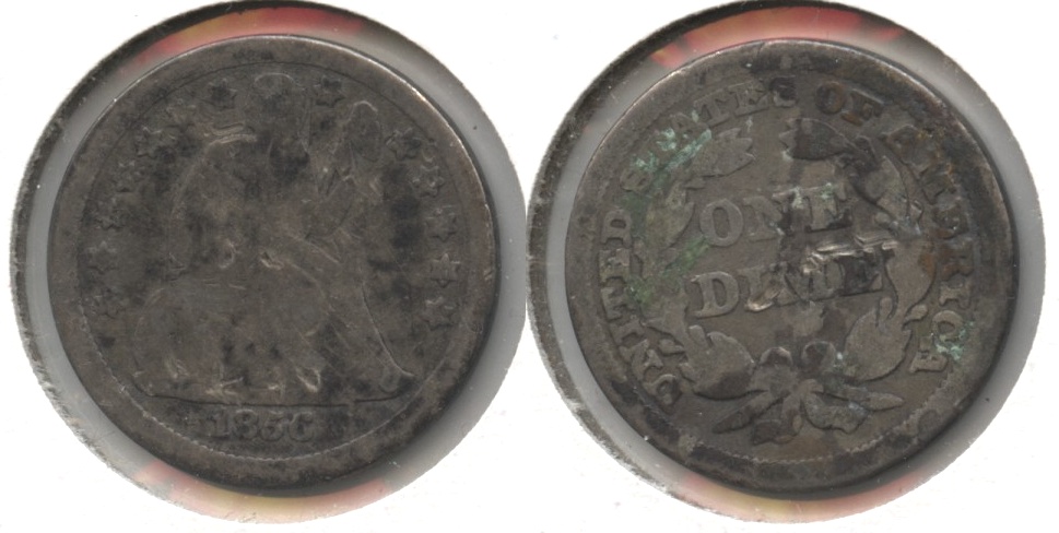 1856 Seated Liberty Dime Good-4 #f Tics