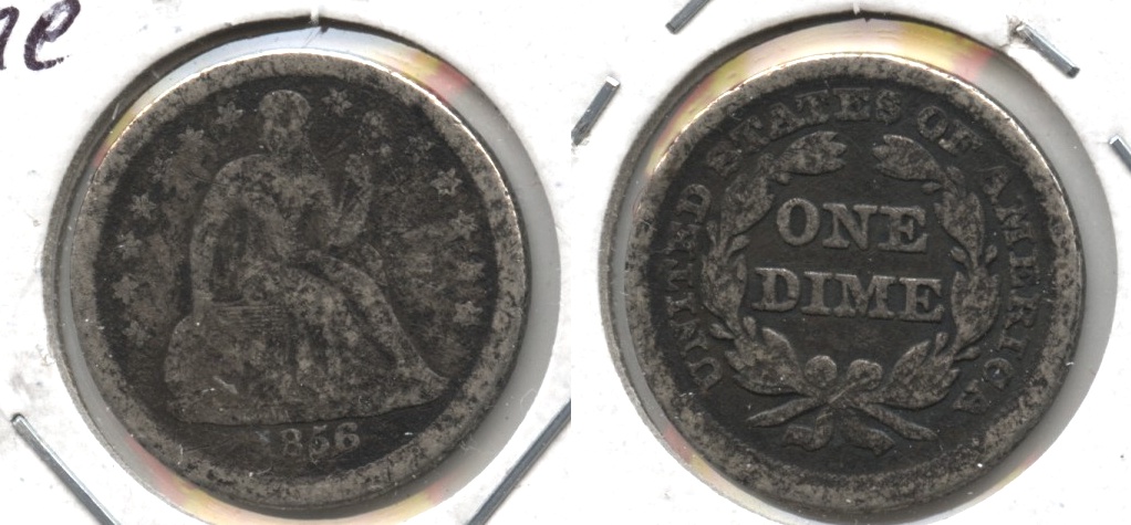 1856 Seated Liberty Dime Good-4 #g Rough