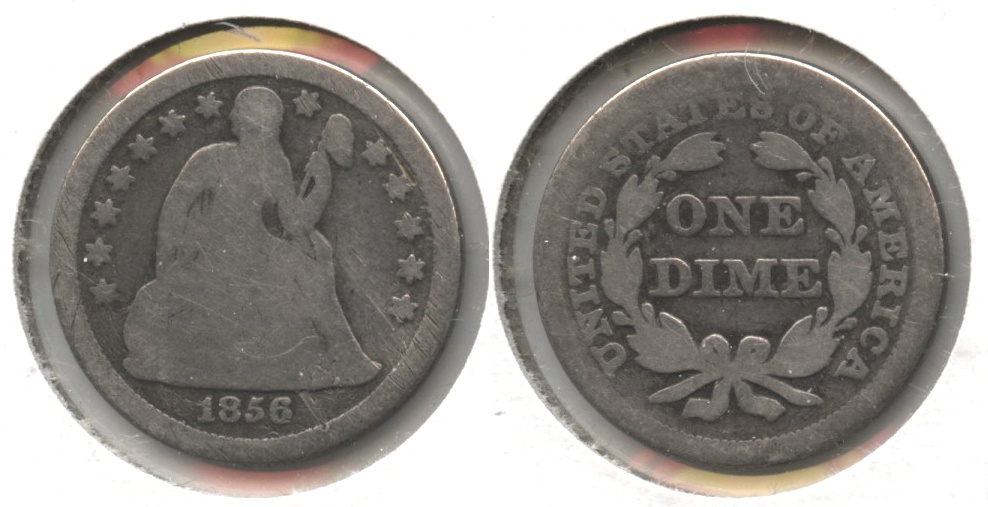 1856 Seated Liberty Dime Good-4 #h