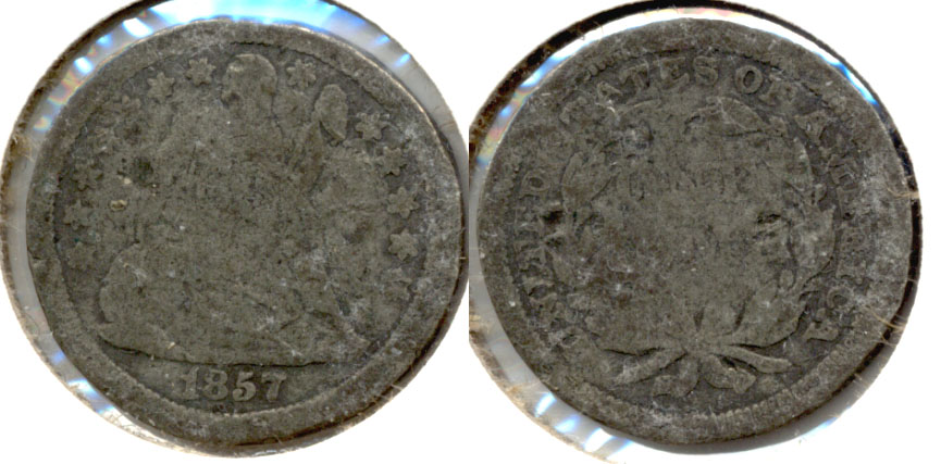 1857 Seated Liberty Dime AG-3 a