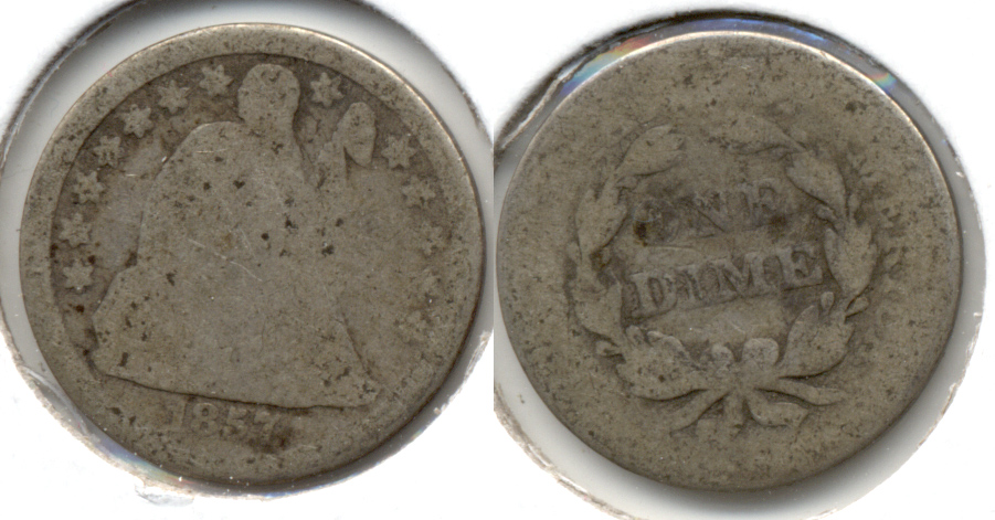 1857 Seated Liberty Dime AG-3 b