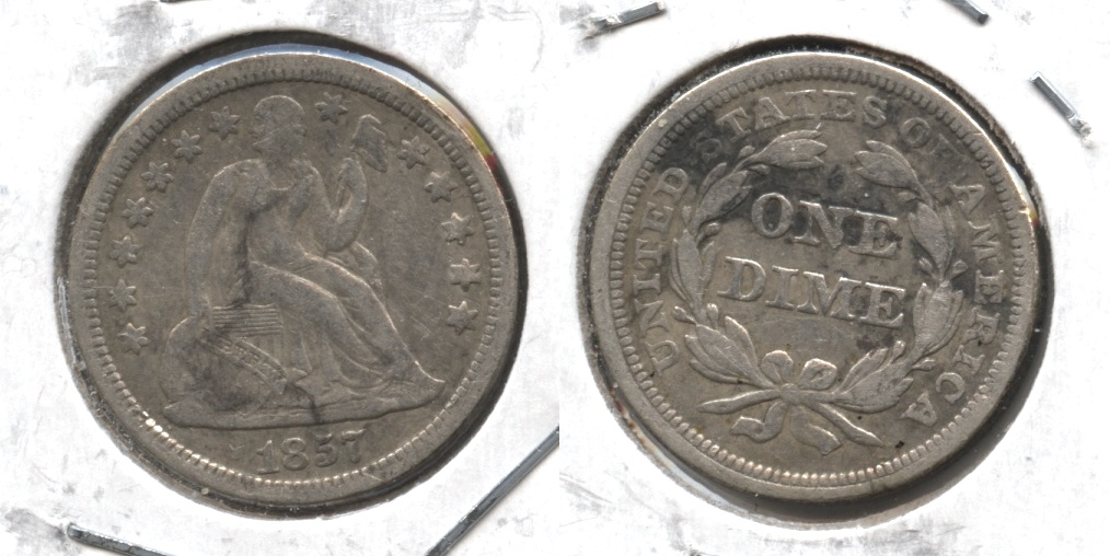 1857 Seated Liberty Dime VF-20 #a