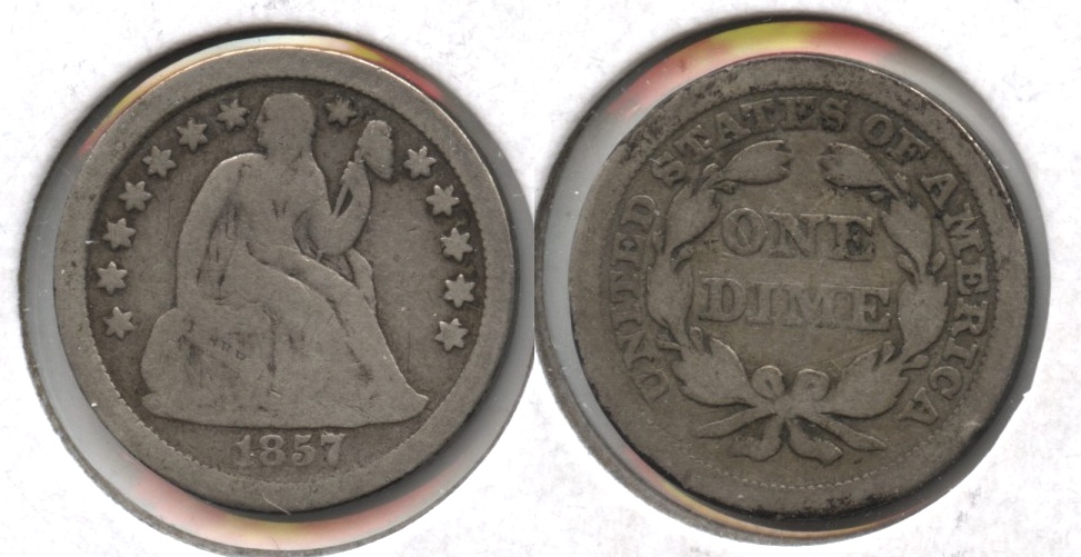 1857 Seated Liberty Dime VG-8 #a