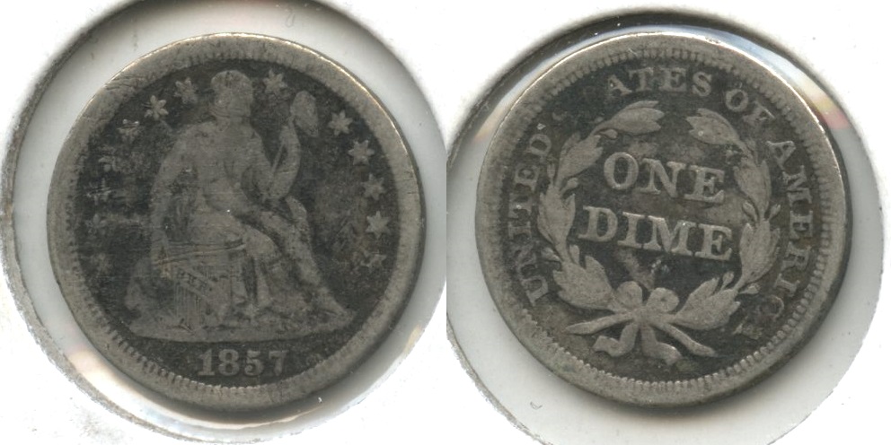 1857 Seated Liberty Dime VG-8 #b